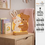 Laser Cut Kids Night Light SVG Bundle, 3D Nursery Lamp Files, Glowforge Cricut DIY Baby Room Decor - Image 5