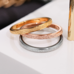 Minimalist Stackable Rings Set for Women – Luxe Jewelry Glitter Thin Band Rings, Gold Silver Rose Gold Stainless Steel Rings, Dainty Wedding Band, Everyday Fashion Jewelry Gift for Her