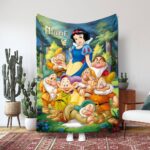 Custom Snow White Blanket, Disney Seven Dwarfs Group Blanket, Doc Grumpy Dopey Blanket, Disney Princess Throw Blanket For Kids, VTB604 - Image 3