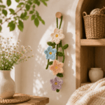 Poinsettia Crochet Pattern PDF, Christmas Flower Crochet Pattern, Hanging Poinsettia Decor, Holiday Crochet Wall Hanging Pattern - Image 4