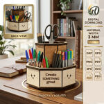 Carousel Organizer SVG Bundle, Laser Cut Rotating Storage Box, Cricut Glowforge Files, Instant Download - Image 6
