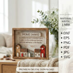 Home Family Wall Decor SVG Bundle, Laser Cut Wooden Sign Templates, Family Quote Decor Digital File - Image 6