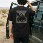 Chibi Dragon Rider Knight T-Shirt for Men Women, Medieval Fantasy Dragon Tee, Cute Dark Knight Graphic Shirt, Anime RPG Gamer Gift, Gothic Fantasy Apparel - Image 2