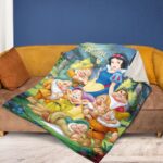 Custom Snow White Blanket, Disney Seven Dwarfs Group Blanket, Doc Grumpy Dopey Blanket, Disney Princess Throw Blanket For Kids, VTB604 - Image 2