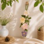 Poinsettia Crochet Pattern PDF, Christmas Flower Crochet Pattern, Hanging Poinsettia Decor, Holiday Crochet Wall Hanging Pattern - Image 3