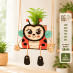 Laser Cut Swing Planter SVG Bundle, Wooden Hanging Plant Pot Files, Glowforge Cricut DIY Decor - Image 5