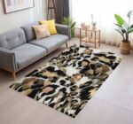 Beige and black leopard print rug, washable and non-slip carpet, modern cheetah print home decor. - Image 6