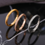 Minimalist Stackable Rings Set for Women – Luxe Jewelry Glitter Thin Band Rings, Gold Silver Rose Gold Stainless Steel Rings, Dainty Wedding Band, Everyday Fashion Jewelry Gift for Her - Image 6