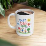 Best Dad 2026 Ever Ceramic Mug, Fathers Day Coffee Cup, Gift for Dad From Kids, New Dad Gift 11oz, 15oz - Image 5