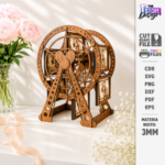 Ferris Wheel Photo Frames Laser Cut SVG, 3D Wooden Picture Frame Set, Carnival Wheel Display, DIY Home Decor, Glowforge xTool File - Image 5