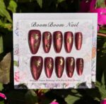 Midnight Silver Cat Eye Press-On Nails, Black Chrome Magnetic Fake Nails, Elegant Almond Nail Set, Reusable Handmade Nails - Image 5