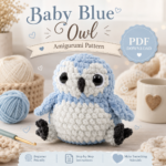 Baby Blue Owl Amigurumi Crochet Pattern, Beginner Friendly Woodland Plush Tutorial (PDF Download)