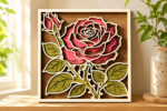 Layered Flower Wood Art SVG Pack, 3D Laser Cut Wall Decor Files - Image 3