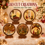 3D Christmas Shadow Box SVG Pack