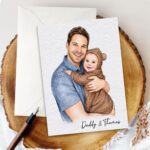 First Father's Day Gift, Personalized Watercolor Dad Portrait Canvas, Family Portrait Gift, Dad Birthday Gift, Mothers Day Gift for Mom - Image 9