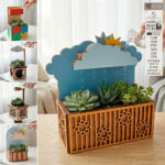 Cloud Planter SVG Bundle, Self Watering Plant Pot Laser Cut Files, Cricut Glowforge Instant Download