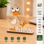 Cute Funny Animals Stands Bundle | Laser Cut SVG DXF PNG | Glowforge Animal Desk Decor Templates - Image 3