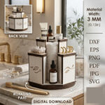Carousel Organizer SVG Bundle, Laser Cut Rotating Storage Box, Cricut Glowforge Files, Instant Download - Image 8