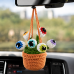 Halloween Eyeball Car Hanging Crochet Pattern PDF, Rearview Mirror Charm, Spooky Car Decor, Amigurumi Ornament - Image 2