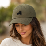 Black Cat Embroidered Dad Hat, Premium Cotton Baseball Cap - Image 4