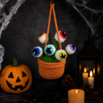 Halloween Eyeball Car Hanging Crochet Pattern PDF, Rearview Mirror Charm, Spooky Car Decor, Amigurumi Ornament - Image 7