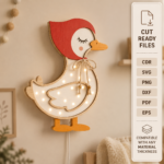 3D Animal Kids Night Light SVG, Laser Cut Nursery Lamp Files, Glowforge Cricut Baby Room Decor