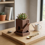 Tower Planter STL for 3D Printing, Modern Architectural Succulent Pot, Minimalist Plant Pot Digital Download, Unique Desk Decor