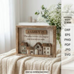Home Family Wall Decor SVG Bundle, Laser Cut Wooden Sign Templates, Family Quote Decor Digital File - Image 9