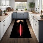 Darth Vader Washable Area Rug (with Red Lightsaber) Dark Sci-Fi Floor Carpet (for Bedroom, Game Room, Movie Fan Decor) - Image 3
