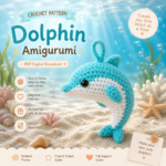 Crochet Dolphin Plush Set, Amigurumi Dolphin Toy, Cute Ocean Animal Gift