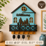 Key Organizer Laser Cut File Bundle | Personalized Family Key Hanger SVG | - Image 6