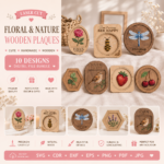 Wooden Embroidery Templates SVG Bundle, Laser Cut Embroidery Patterns, Stitching Board Files, Glowforge Cricut DXF