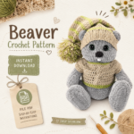 Beaver Crochet Pattern PDF, Amigurumi Beaver Tutorial, Cute Crochet Animal with Clothes, Chunky Plushie Pattern, Digital Download PDF