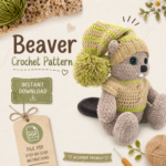 Beaver Crochet Pattern PDF, Amigurumi Beaver Tutorial, Cute Crochet Animal with Clothes, Chunky Plushie Pattern, Digital Download PDF - Image 2