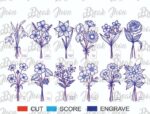 Birth Month Flowers SVG Pack | Floral Laser Cut Files | Cricut & Glowforge SVG Bundle | Instant Download - Image 6