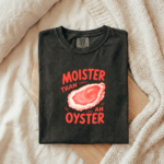 Moister Than an Oyster Tee, Funny Oyster Shirt, Vintage Coastal Graphic T-Shirt, Beach Lover Gift, Seafood Humor - Image 4