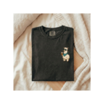 Funny Llama Coffee Shirt, Cute Alpaca Lover T-Shirt, Small Pocket Style Graphic Tee, Aesthetic Animal Shirt, Gift for Llama Lovers - Image 7