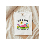 Rise & Shine It’s a Beautiful Day Shirt, Cute Caterpillar Graphic Tee, Funny Aesthetic T-Shirt, Gift for Her, Happy Positive Vibes Shirt - Image 5