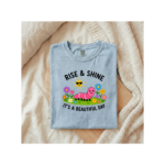Rise & Shine It’s a Beautiful Day Shirt, Cute Caterpillar Graphic Tee, Funny Aesthetic T-Shirt, Gift for Her, Happy Positive Vibes Shirt - Image 7