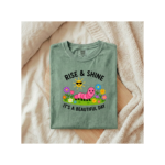 Rise & Shine It’s a Beautiful Day Shirt, Cute Caterpillar Graphic Tee, Funny Aesthetic T-Shirt, Gift for Her, Happy Positive Vibes Shirt - Image 10