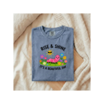 Rise & Shine It’s a Beautiful Day Shirt, Cute Caterpillar Graphic Tee, Funny Aesthetic T-Shirt, Gift for Her, Happy Positive Vibes Shirt - Image 2