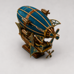 Steampunk Airship Laser Cut File SVG DXF | 3D Wooden Zeppelin Model Vector | Glowforge Files | Flying Ship, Hot Air Balloon Digital Download - Image 3