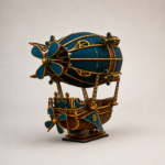 Steampunk Airship Laser Cut File SVG DXF | 3D Wooden Zeppelin Model Vector | Glowforge Files | Flying Ship, Hot Air Balloon Digital Download - Image 5