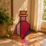 Potion Bottle Stained Glass Suncatcher Pattern, Witchy Window Hanging Template, Gothic Glass Art DIY Printable PDF - Image 2