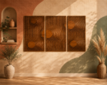 Optical Illusion Wood Art | Oversized Wave Panels | Mid Century Boho Decor | Abstract Gravity Wall Art |
