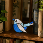 **Blue Bird Stained Glass Pattern PDF, Printable Bird Suncatcher Template, Tiffany Style Glass Art Design, DIY Window Hanging Digital Download** - Image 3
