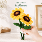 Crochet Sunflower Bouquet PDF Pattern, Amigurumi Flower Pattern, Crochet Sunflowers, Handmade Flower Gift, Digital Download