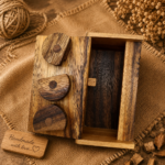 Puzzle Box, Escape Room Prop, Wood Puzzle Box For Adults, Puzzle Lock Box, Money Puzzle Box, Engraved Wood Puzzle Box, 3 Wheel Combo Puzzle - Image 2