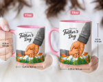 Happy Father's Day Mug, Gift for Dad from Kids, Dad and Child Hands Coffee Mug, Cute Father's Day Gift Idea, Father Gift, 11oz 15oz Ceramic Mug - Image 2