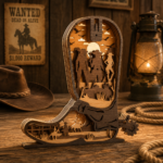 6x Cowboy Bundle 3D Multilayer Laser Cut File | Wild West Wooden Decor for Glowforge Xtool Cricut CNC | Svg Dxf Eps Png - Image 6